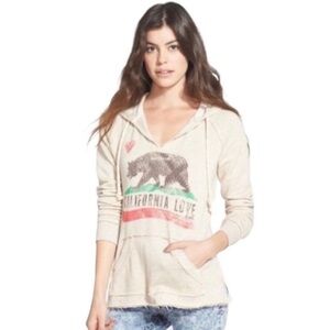 BILLABONG Days Off‎ California Love V-Neck Ivory Hoodie Size M